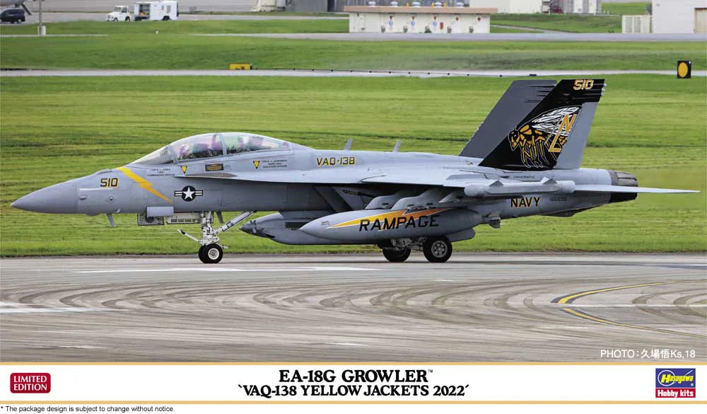 Hasegawa 1/72 EA-18G Growler VAQ-138 Yellow Jackets Model Kit