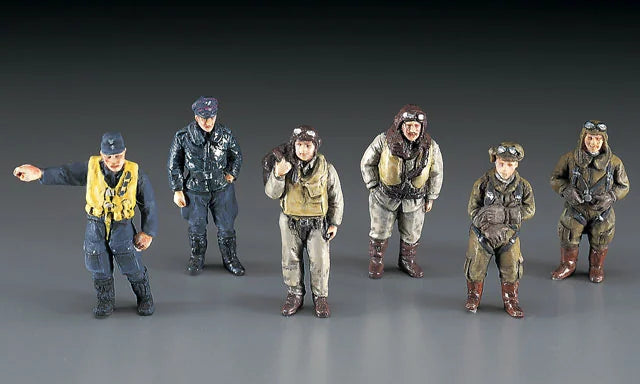 Hasegawa 1:48 WWII Pilot Figure Set Plastic Model Kit