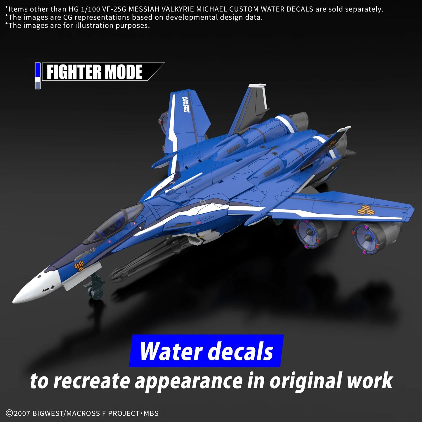 BANDAI HOBBY HG 1/100 VF-25G Messiah Valkyrie Michael Custom Water Decals