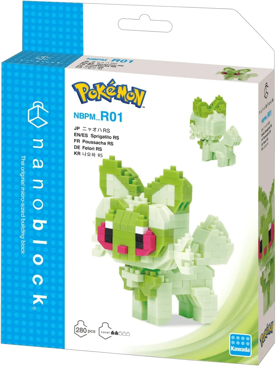 Kawada nanoblock Sprigatito Building Kit (280 Pieces)