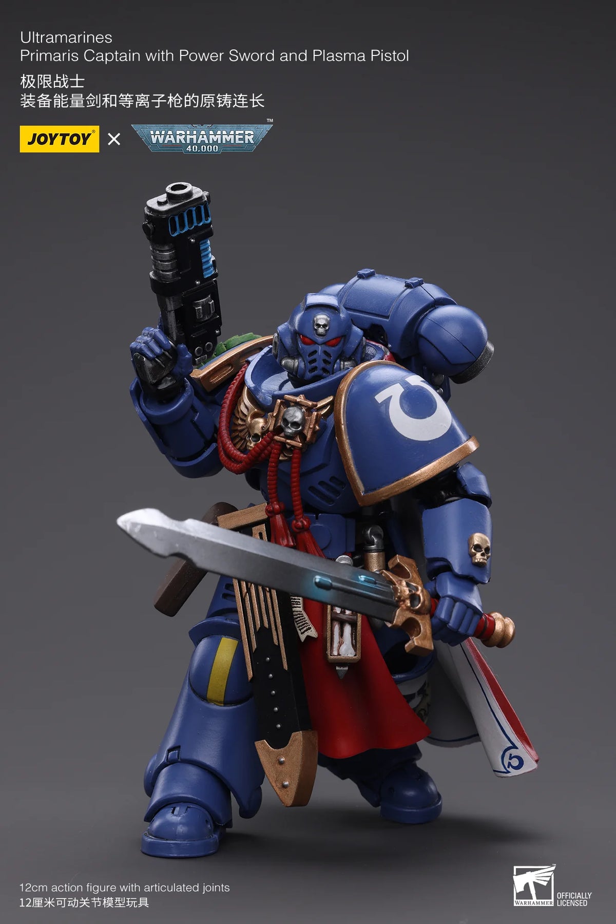 Joy Toy Ultramarines Primaris Captain Action Figure with Power Sword and Plasma Pistol