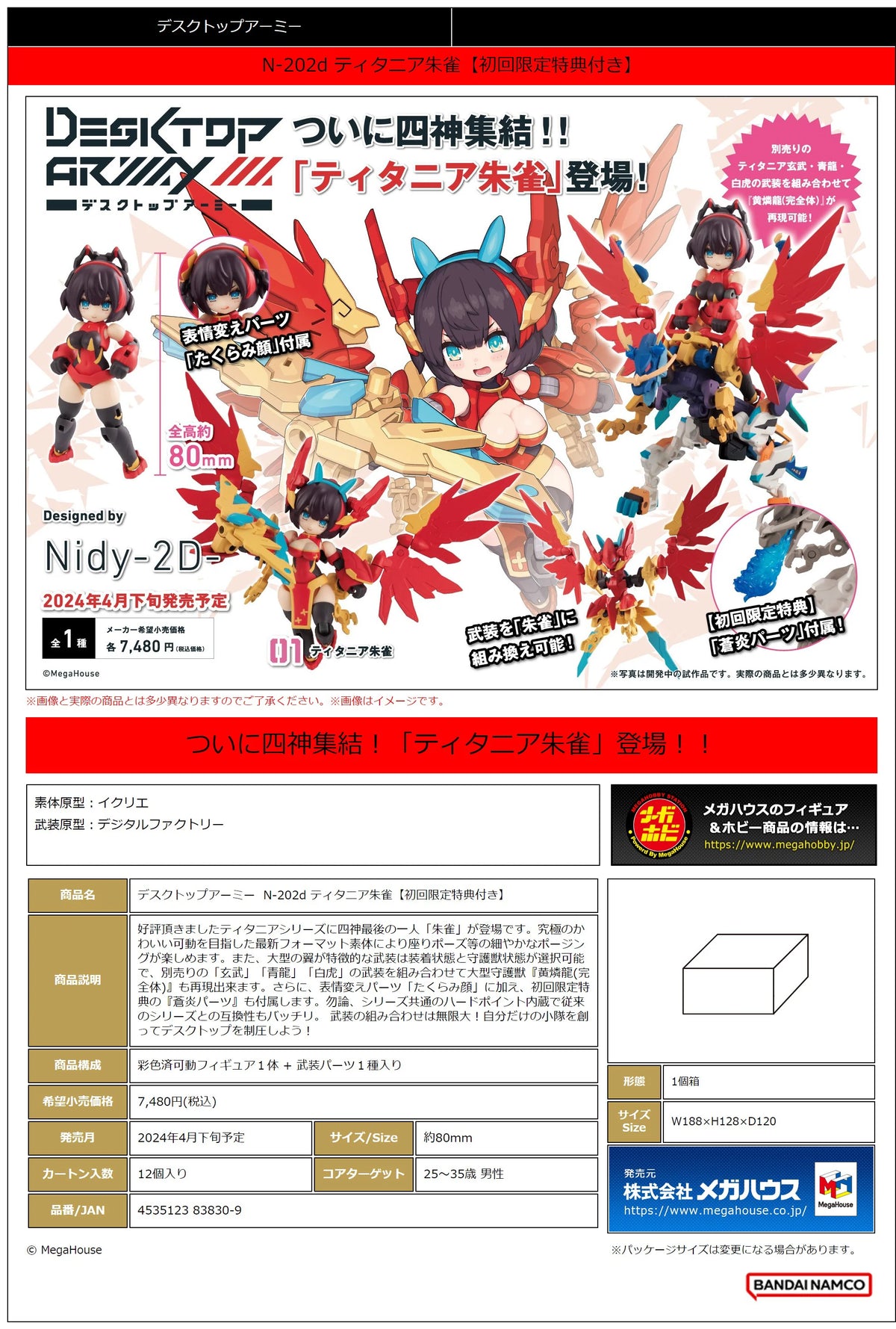 MegaHouse Desktop Army N-202d Titania Suzaku Armed Figure