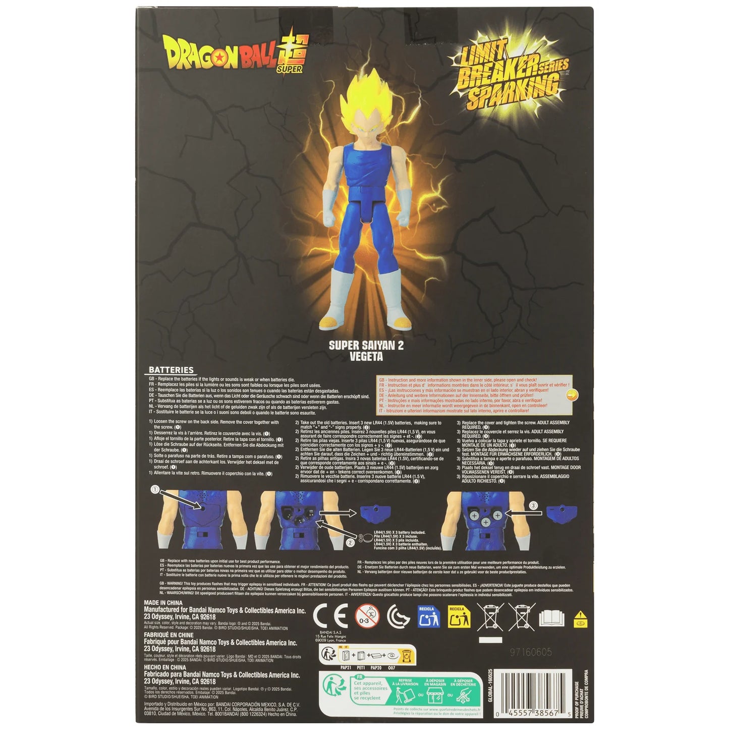 Bandai Limit Breaker Sparking Super Saiyan 2 Vegeta Action Figure