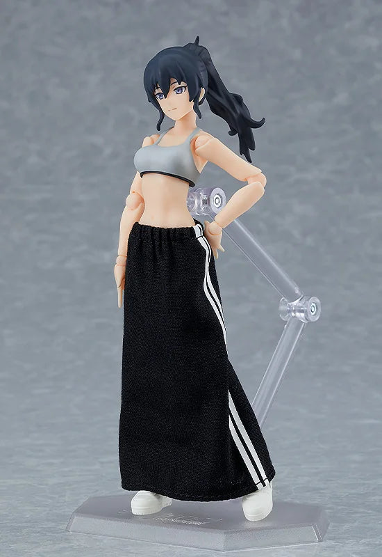 Max Factory figma Makoto Female Body Action Figure with Tracksuit and Skirt Outfit