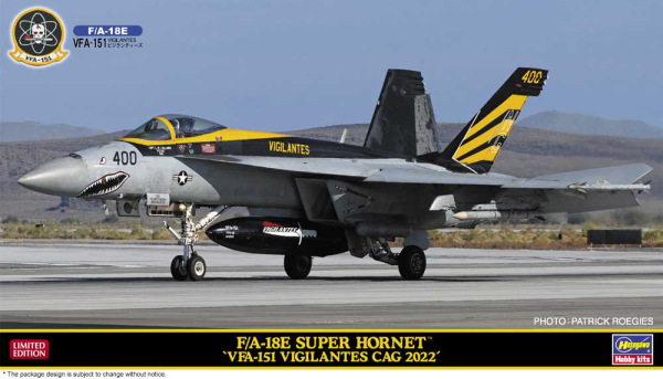 1/72 F/A-18E SUPER HORNET "VFA-151 VIGILANTES CAG 2022" (Bonus: an emblem patch is included.)
