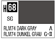 AQUEOUS HOBBY COLOR - H68 SEMI-GLOSS RLM74 DARK GRAY (GERMAN AIRCRAFT)