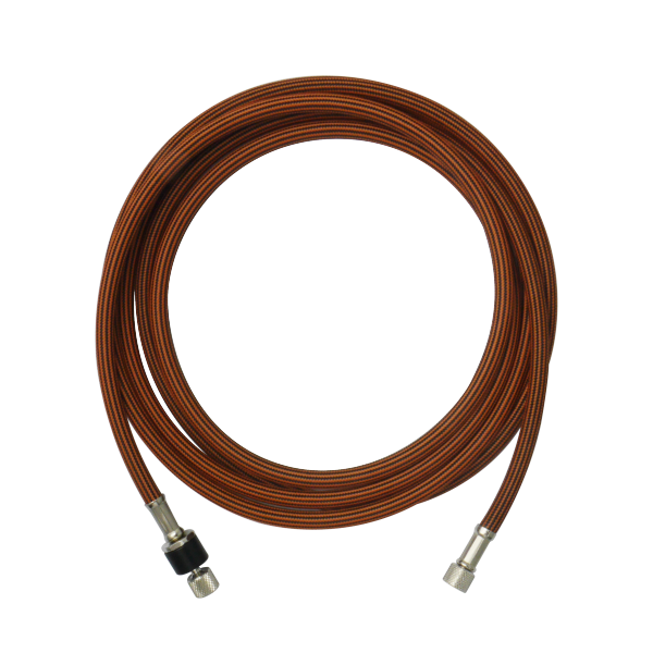 2.5M BLACK & ORANGE BRAIDED HOSE 1/8”PS x 1/8”PS WITH SWIVEL JOINT