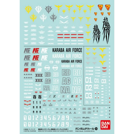 Gundam Decal 108 - Mobile Suit Z Gundam / ZZ Gundam