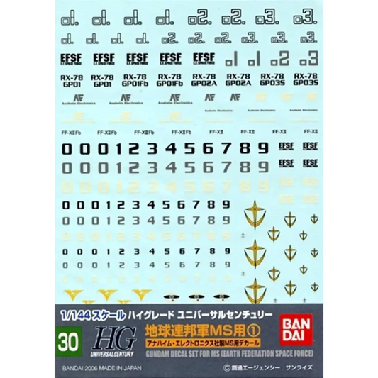 Gundam Decal 30 - Earth Federation Space Force