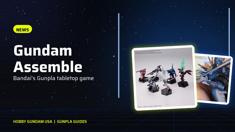 Painted Gundam Assemble miniatures of a Guncannon, Guntank and RX-78-2 Gundam with Gundam Assemble Color paints