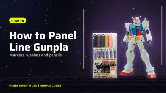Gundam Marker Real Touch set next to an Entry Grade RX-78-2 Gundam