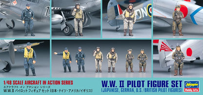 Hasegawa 1:48 WWII Pilot Figure Set Plastic Model Kit