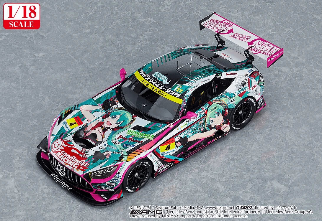 (Rerelease) 1/18th Scale Good Smile Hatsune Miku AMG 2020 SUPER GT Okayama Test Ver.
