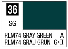 Mr. Color 36 - RLM74 Gray Green (Semi-Gloss/Aircraft) (Box of 6)