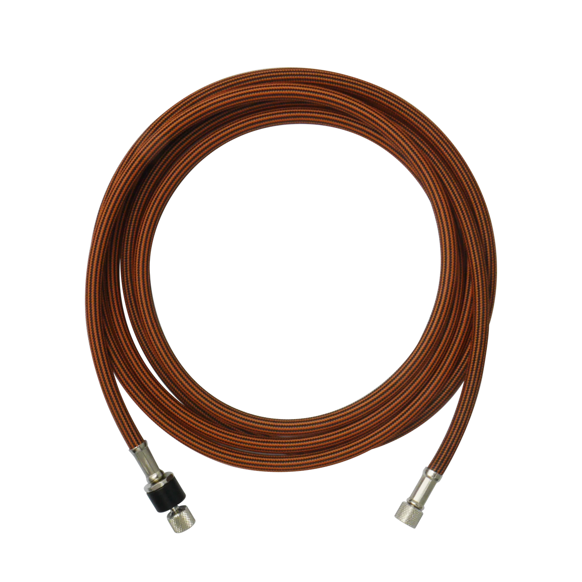 2.5M BLACK & ORANGE BRAIDED HOSE 1/8”PS x 1/8”PS WITH SWIVEL JOINT