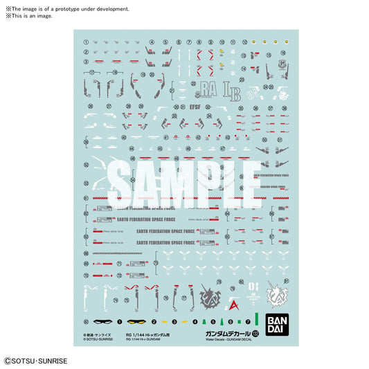 RG 1/144 Hi-Nu Gundam Decal Sheet
