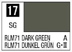 Mr. Color 17 - RLM71 Dark Green (Semi-Gloss/Aircraft) (Box of 6)