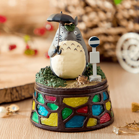 Benelic My Neighbor Totoro Bus Stop Storage Box with Stained Glass Pedestal