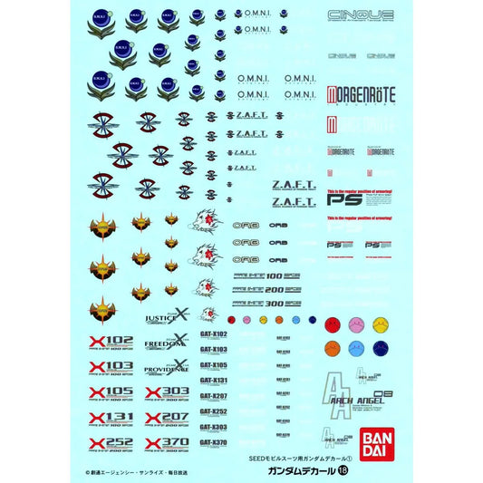 Gundam Decal #18 for Mobile Suit Gundam SEED Series