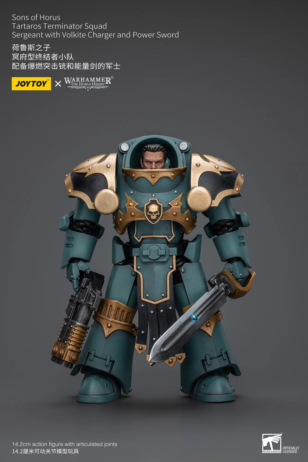 Sons Of Horus Tartaros Terminator Squad Sergeant With Volkite Charger And Power Sword