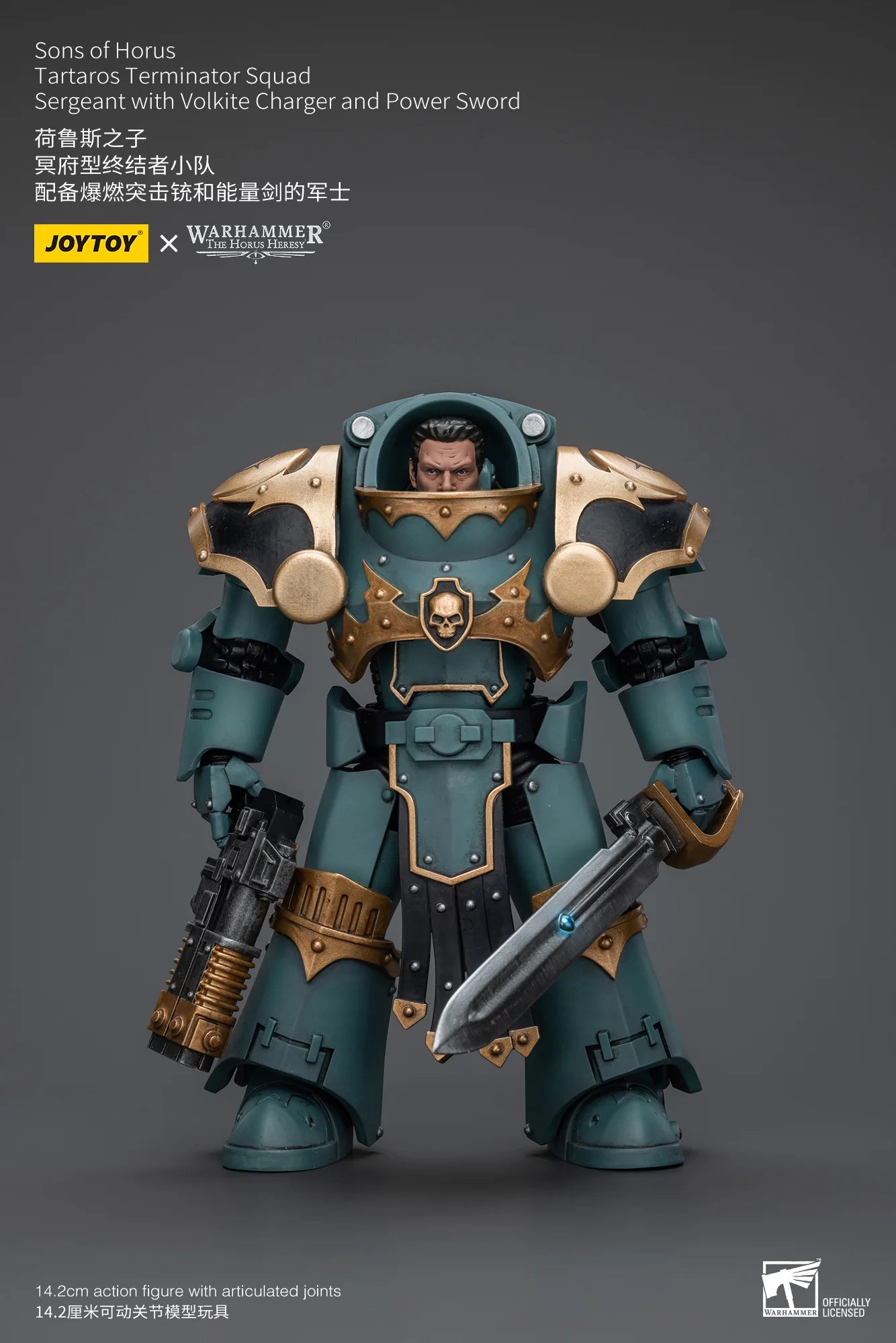 Sons Of Horus Tartaros Terminator Squad Sergeant With Volkite Charger And Power Sword