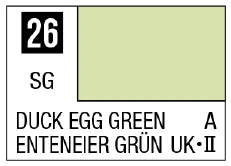 Mr. Color 26 - Duck Egg Green (Semi-Gloss/Aircraft) (Box of 6)