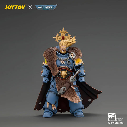 Space Wolves Wolf Guard Battle Leader with Master-crafted Power Weapon, Storm Shield, Thunder Hammer,Master-crafted Heavy Bolt Pistol, and Plasma Pistol