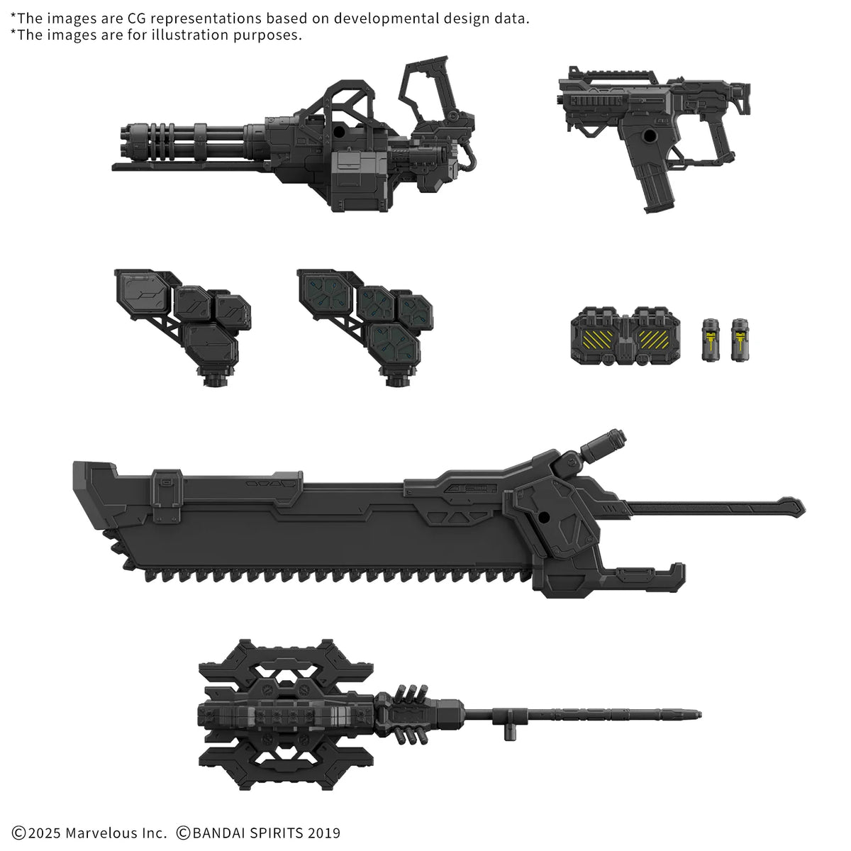 Bandai Hobby 30MM Daemon X Machina TS Weapon Set 01 Model Kit Parts