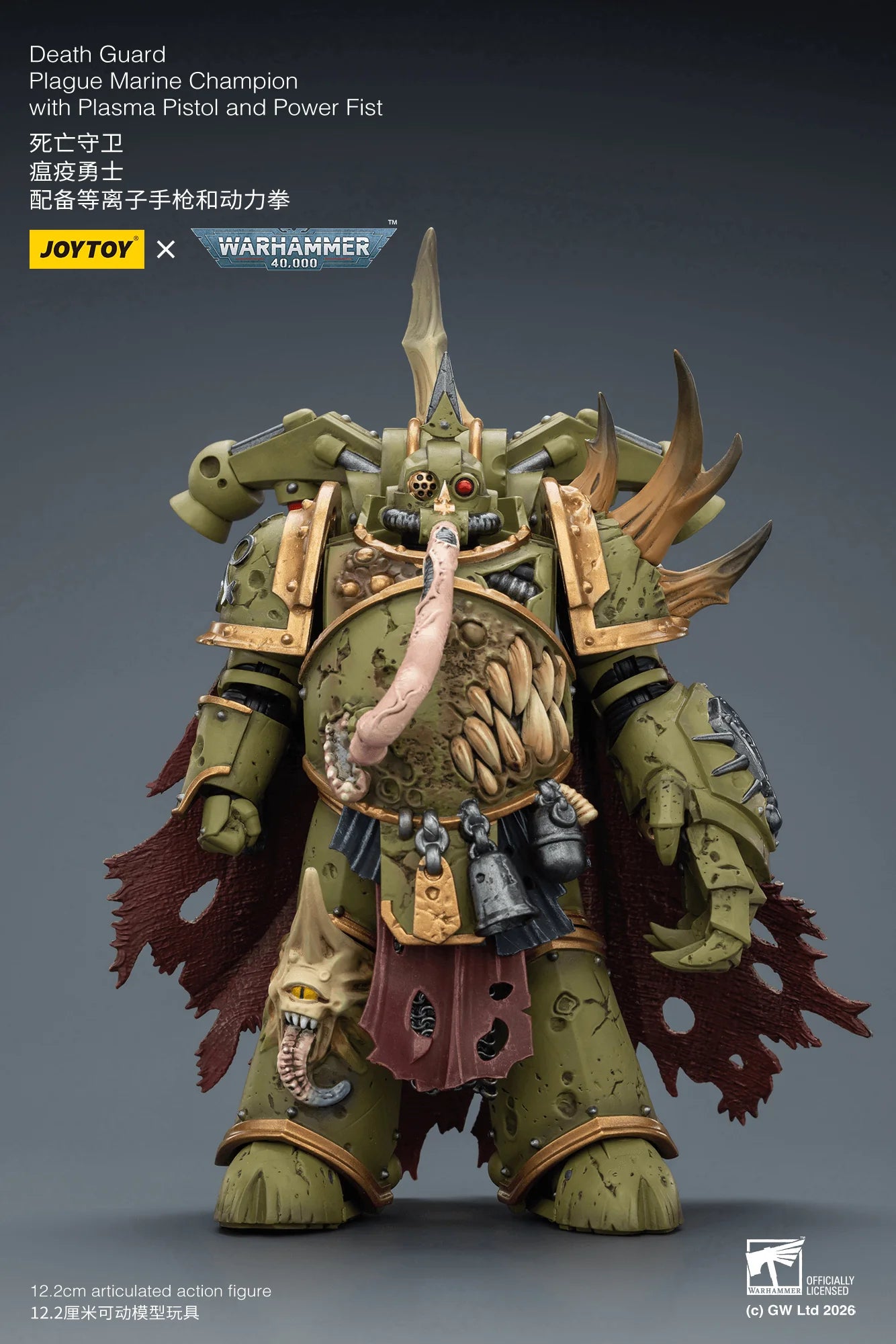 Death Guard Plague Marine Champion with Plasma Pistol and Power Fist