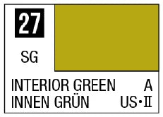 Mr. Color 27 - Interior Green (Semi-Gloss/Aircraft) (Box of 6)
