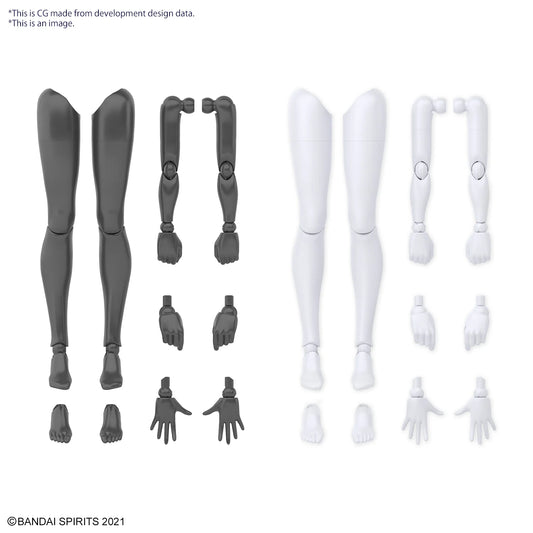 30MS OPTION BODY PARTS ARM PARTS & LEG PARTS [WHITE/BLACK]