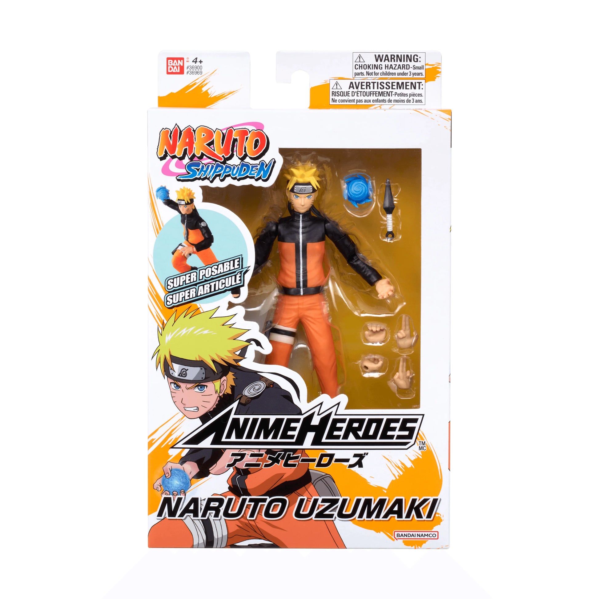 Bandai Anime Heroes Naruto Uzumaki 6.5" Action Figure