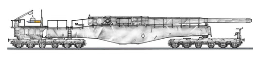 1/72 GERMAN RAILWAY GUN K5(E) LEOPOLD "WINTER CAMOUFLAGE" w/FIGURE