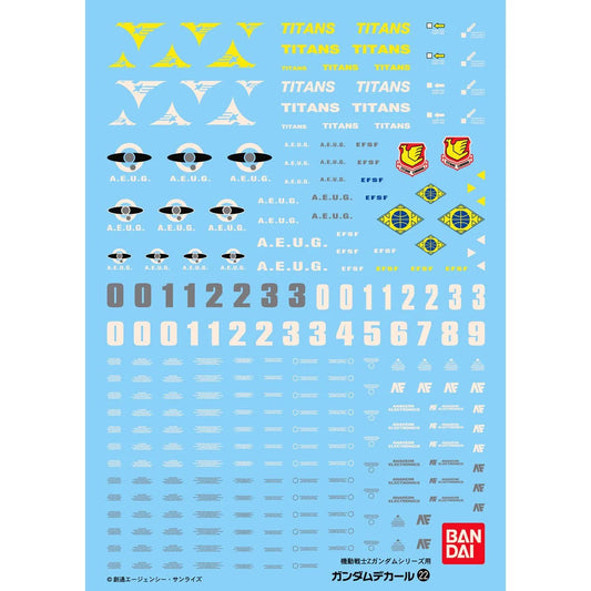 Gundam Decal No. 22 for MG Zeta Gundam Series