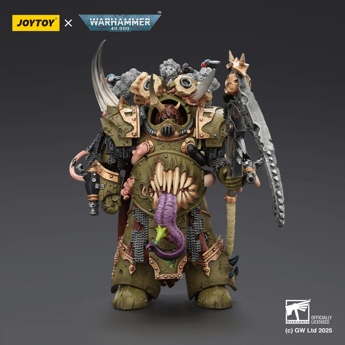 Death Guard Deathshroud Terminator Champion with Manreaper and Plaguespurter Gauntlets