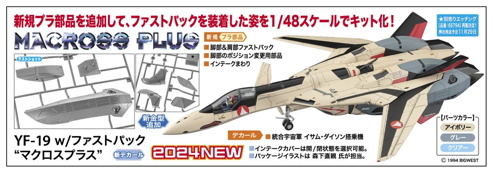 Hasegawa 1/48 YF-19 with Fast Pack Macross Plus Model Kit