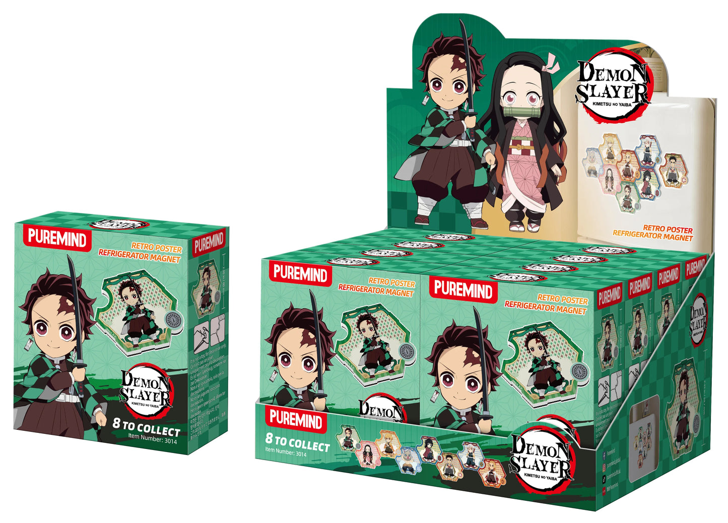 Demon Slayer - Retro Poster Refrigerator Magnet (Box of 8)