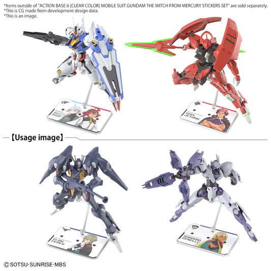 ACTION BASE 6 [CLEAR COLOR] MOBILE SUIT GUNDAM THE WITCH FROM MERCURY STICKERS SET