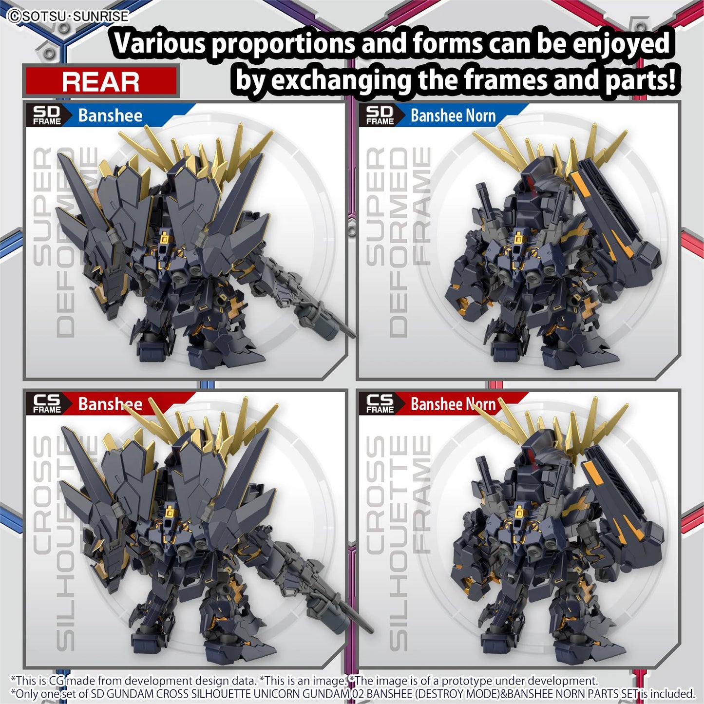 SD Gundam Cross Silhouette Unicorn Gundam 02 Banshee Destroy Mode Model Kit