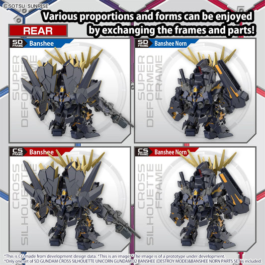 SD Gundam Cross Silhouette Unicorn Gundam 02 Banshee Destroy Mode Model Kit