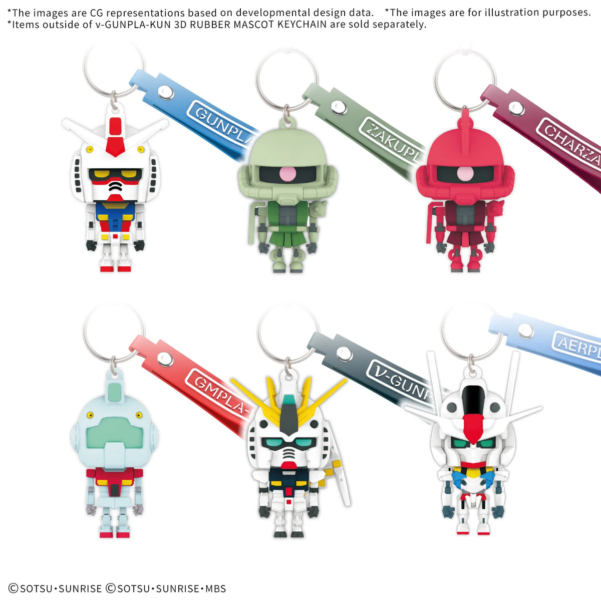 Gundam Misc Gunpla-kun 3D Rubber Mascot Keychain