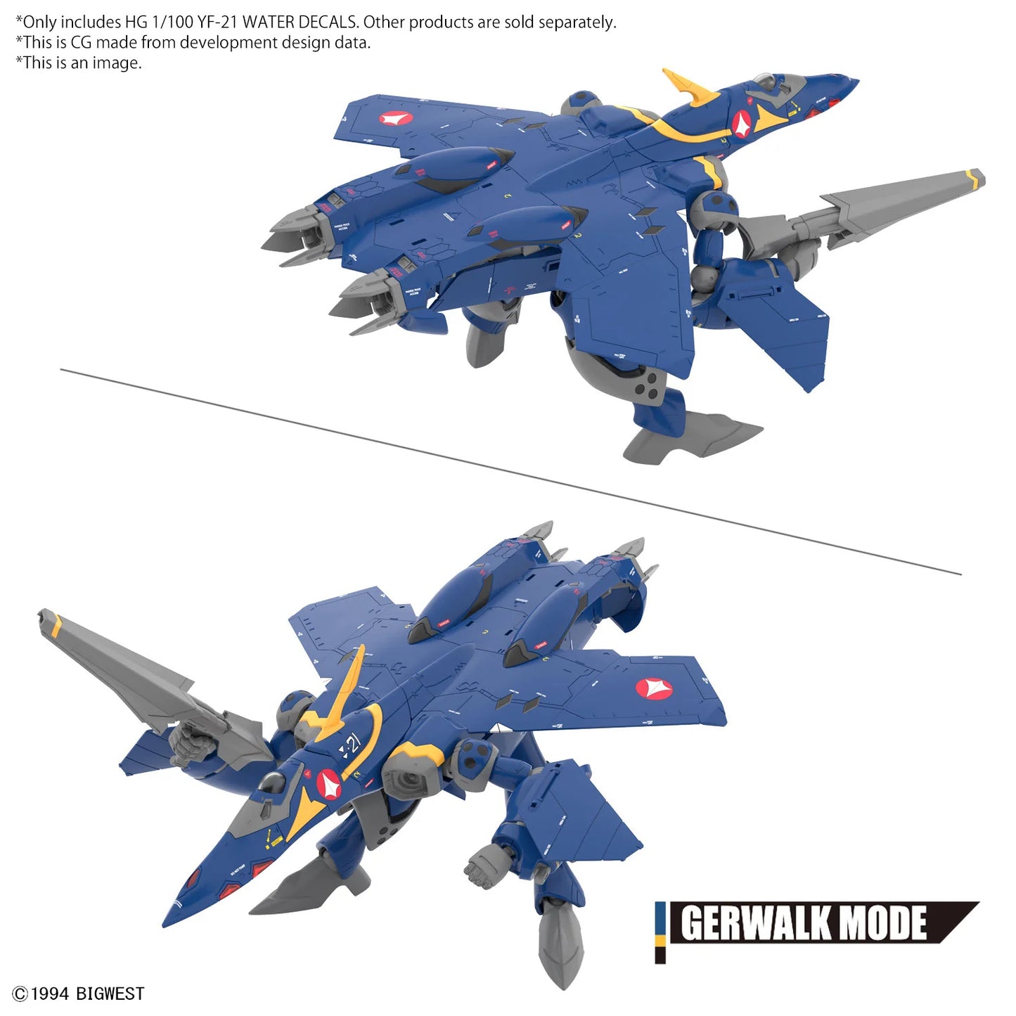 HG 1/100 YF-21 WATER DECALS