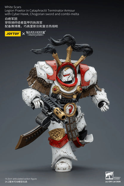 White Scars Legion Praetor in Cataphractii Terminator Armour with Cyber Hawk, Chogorian sword and combi-melta