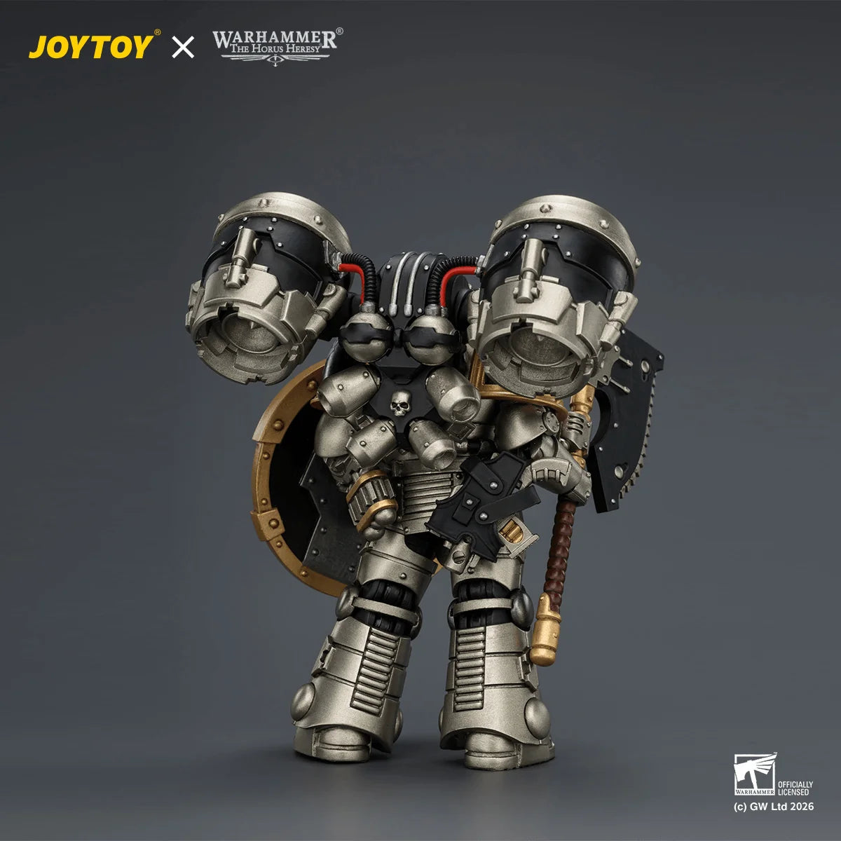 Iron Warriors MkII Assault Legionary1 with Bolt pistol, Chain axe & Combat shield