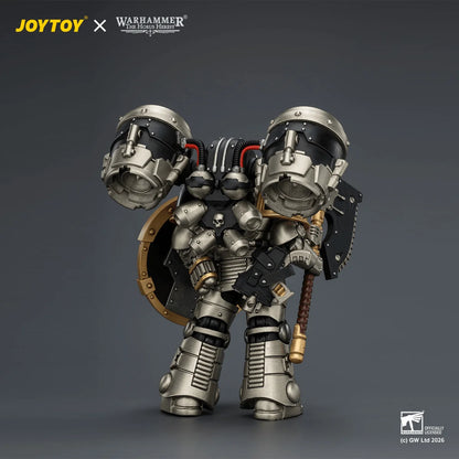 Iron Warriors MkII Assault Legionary1 with Bolt pistol, Chain axe & Combat shield