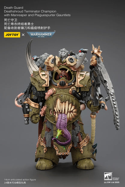 Death Guard Deathshroud Terminator Champion with Manreaper and Plaguespurter Gauntlets
