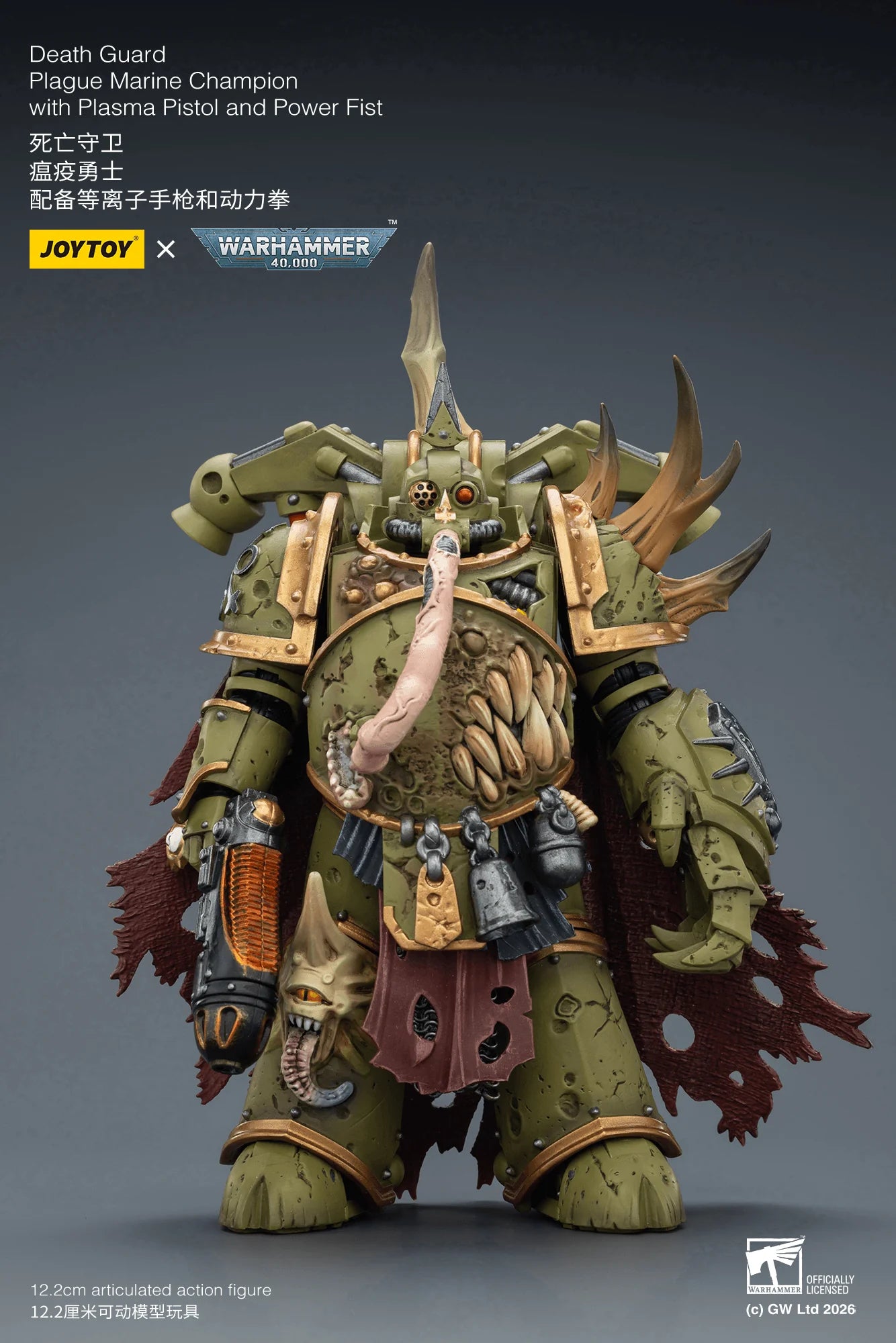 Death Guard Plague Marine Champion with Plasma Pistol and Power Fist