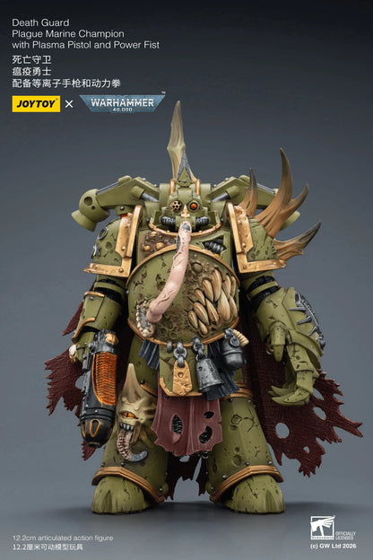 Death Guard Plague Marine Champion with Plasma Pistol and Power Fist