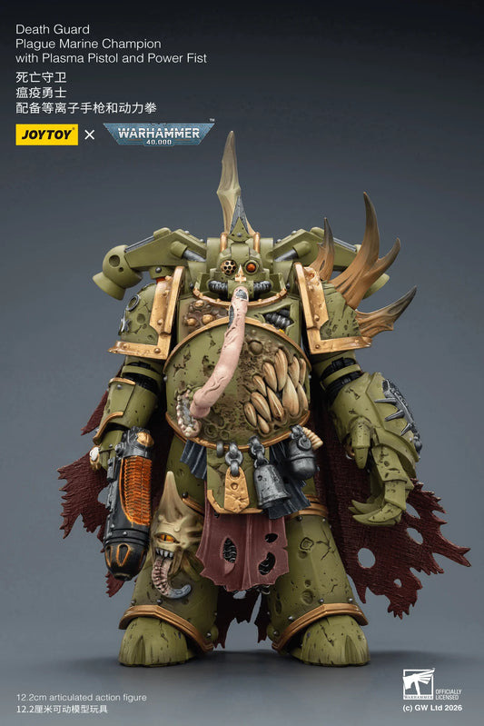 Death Guard Plague Marine Champion with Plasma Pistol and Power Fist