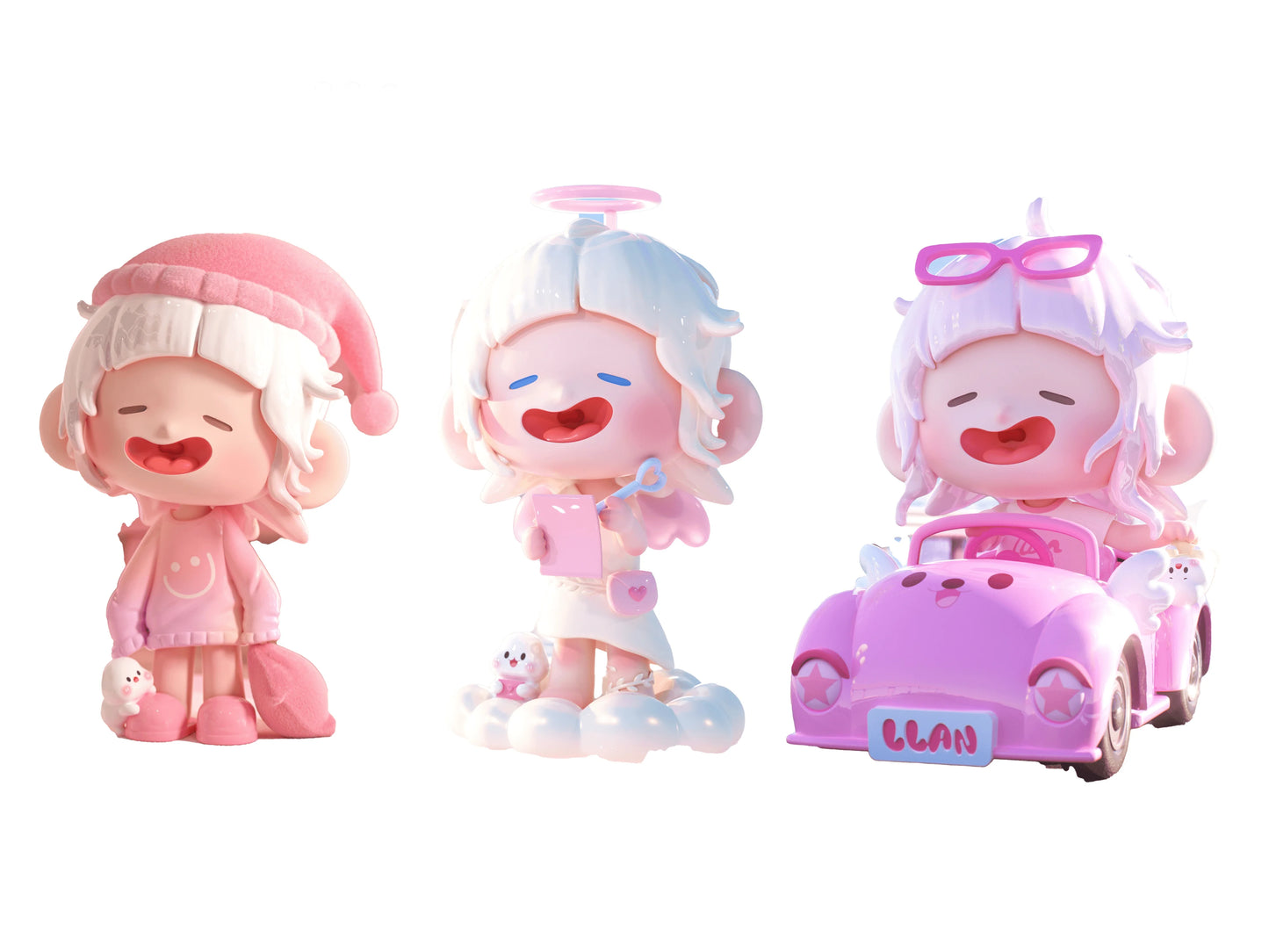 Shenzhen Mabell Lazy Pink Dreamland Painted PVC Figure